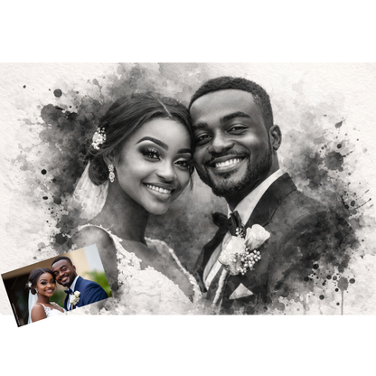 Custom Pencil Sketch Portrait from Photo, Family, Pet, People
