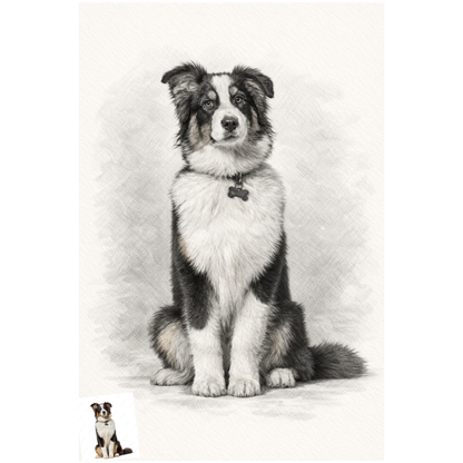 Personalised Pet Portrait Painting | Pencil portrait from photo | Digital