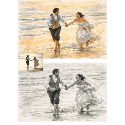 Personalised Portrait Painting, Kids, Family, Couple, Him, Her, Group, Couple Portrait, Family Portrait