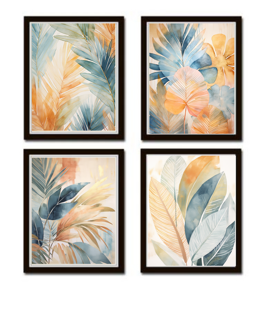 Abstract Palm Leaf Print Set No 20