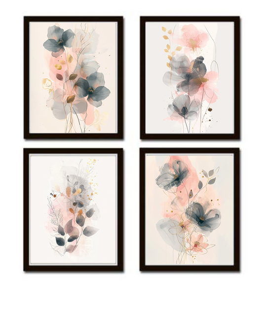 Abstract  flower Print set No 21