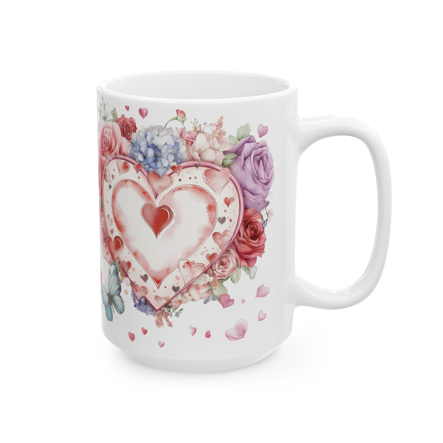 Blossom Heart Floral Coffee Mug – 15 oz Porcelian Gift Mug