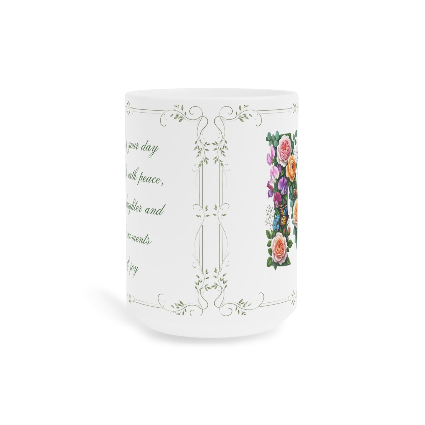 Floral Coffee Mug with Text