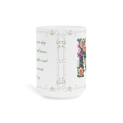 Floral Coffee Mug with Text