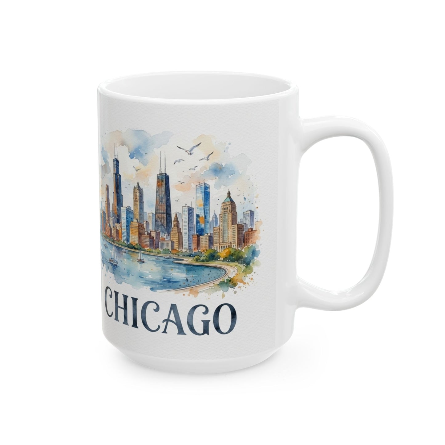 Wholesale ++ Chicago Skyline Porcelian Mug – 15 oz