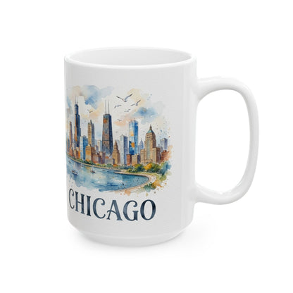 Wholesale ++ Chicago Skyline Porcelian Mug – 15 oz