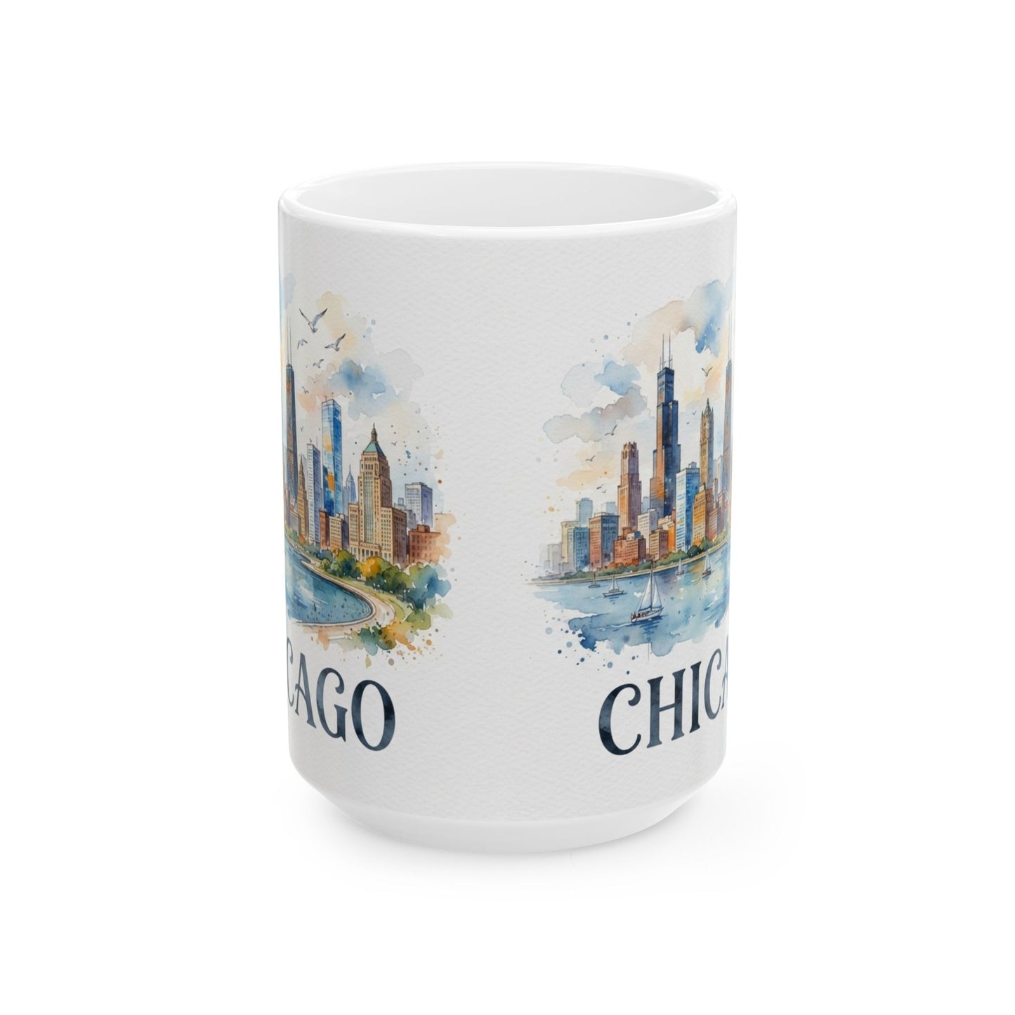 Wholesale ++ Chicago Skyline Porcelian Mug – 15 oz