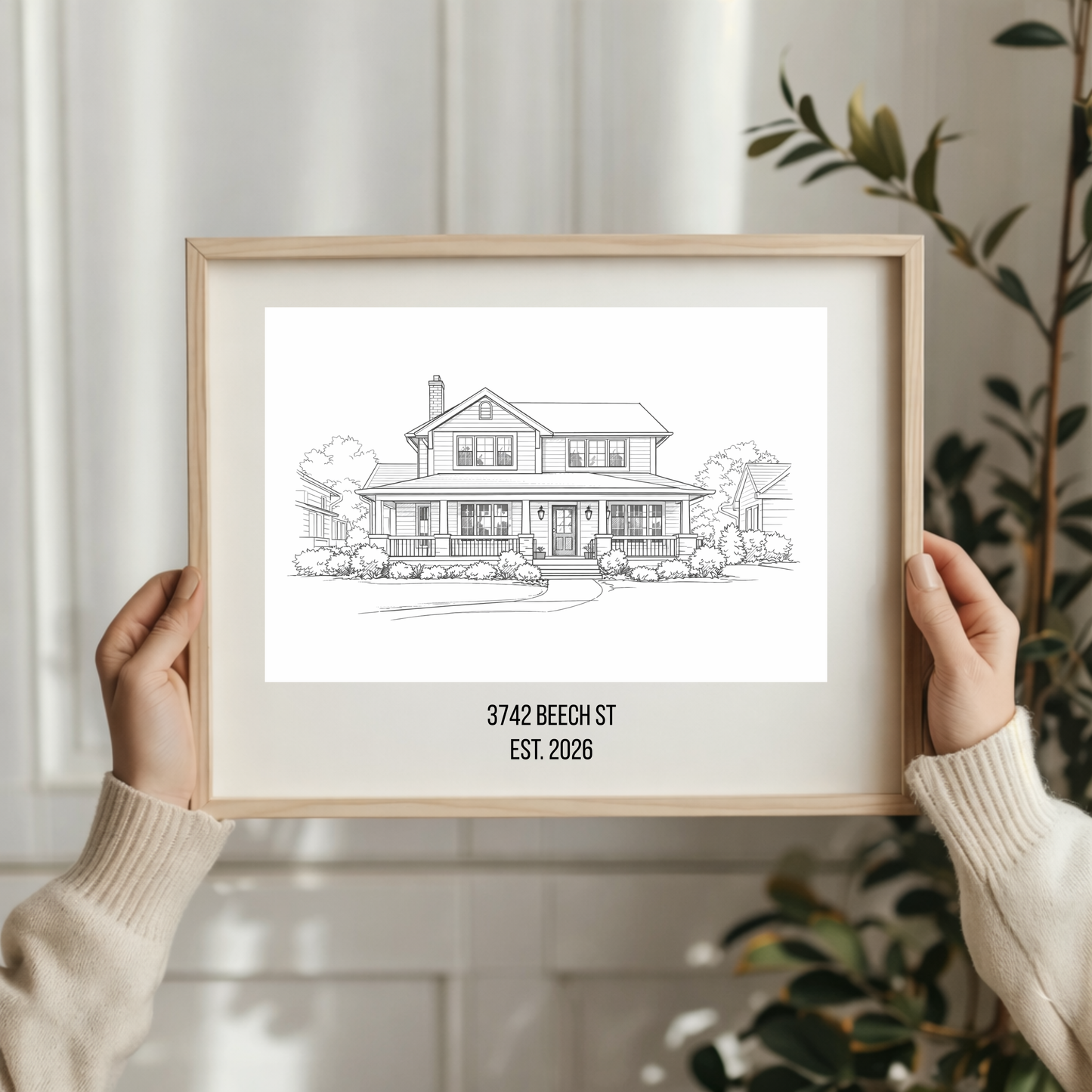 Home Portrait - Housewarming Gift, Home Painting, House Portrait, Realtor Closing Gift, New Home Gift Digital