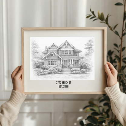 Custom Home Portrait, Home Painting, House Portrait, Christmas Gift, Custom Home Portrait, New Home Gift Digital