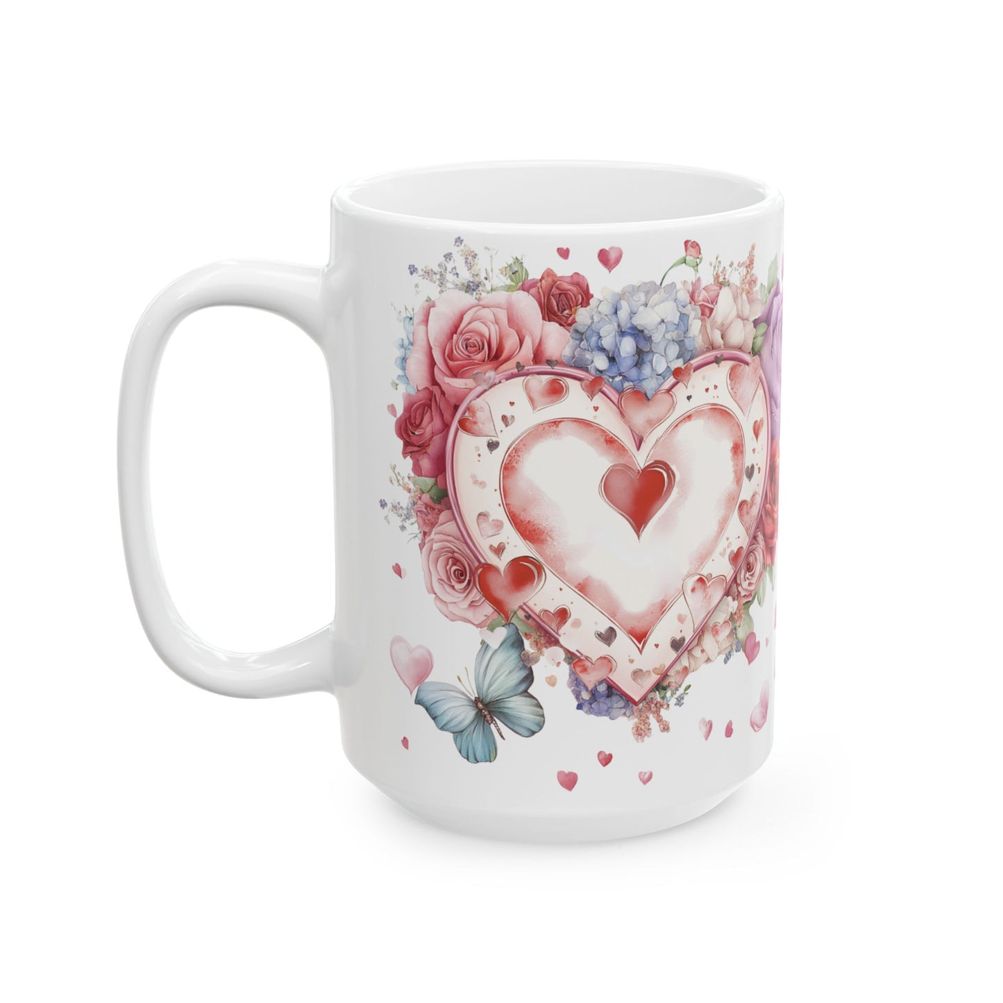 Blossom Heart Floral Coffee Mug – 15 oz Porcelian Gift Mug
