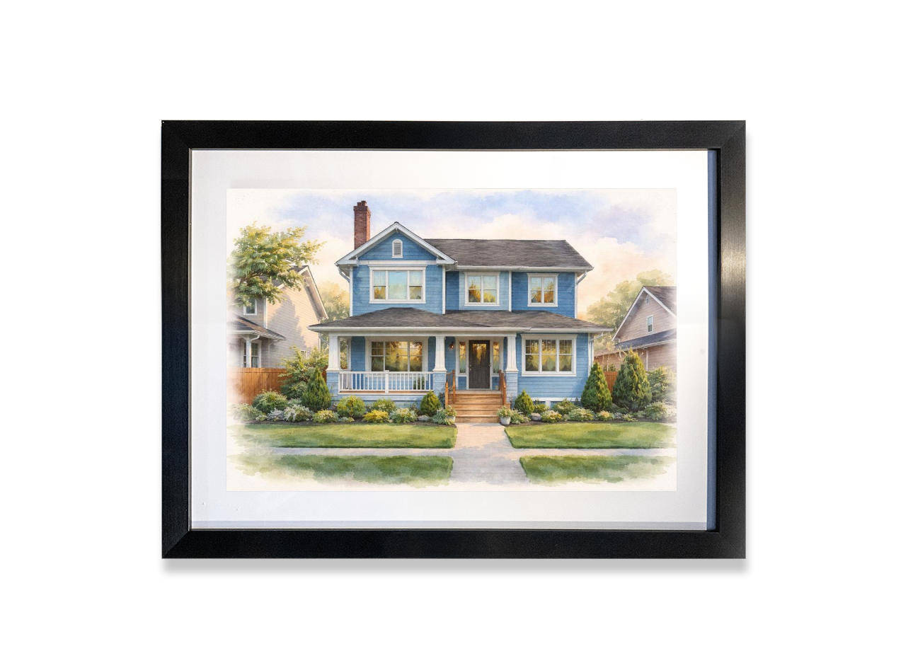 Custom Watercolor Portrait, Family, Pet, House Portrait