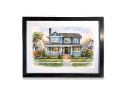 Custom Watercolor House Portrait