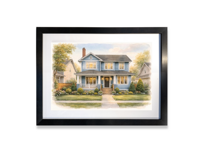 Custom Home Portrait, Home Painting, House Portrait, Christmas Gift, Custom Home Portrait, New Home Gift Digital