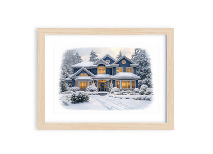 Home Portrait - Housewarming Gift, Home Painting, House Portrait, Realtor Closing Gift, New Home Gift Digital