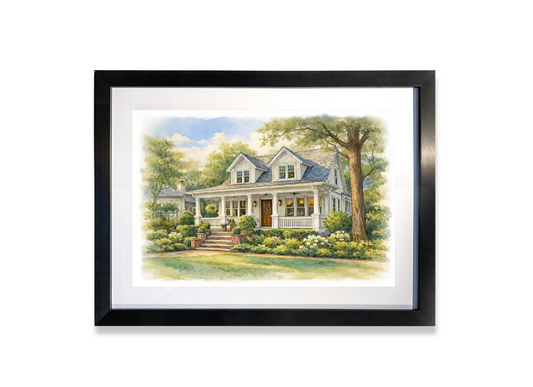 Custom Watercolor Portrait, Family, Pet, House Portrait