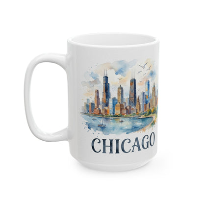 Wholesale ++ Chicago Skyline Porcelian Mug – 15 oz