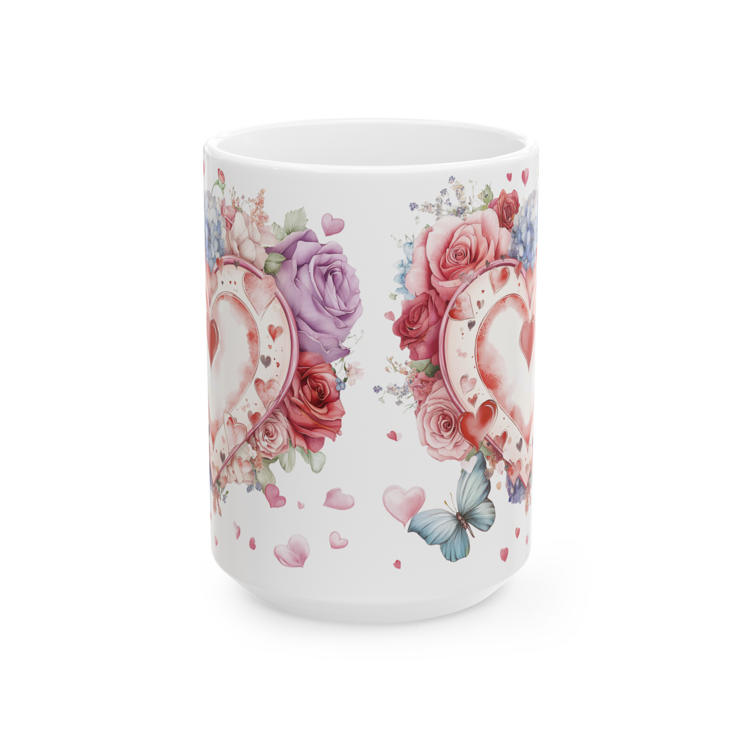 Blossom Heart Floral Coffee Mug – 15 oz Porcelian Gift Mug
