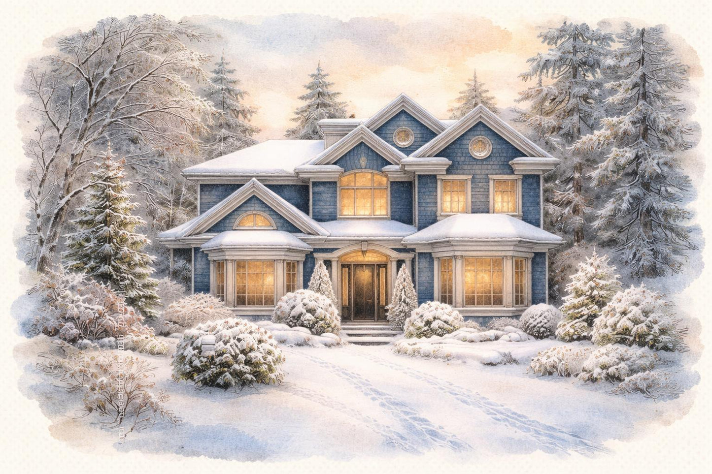 Custom Home Portrait, Home Painting, House Portrait,