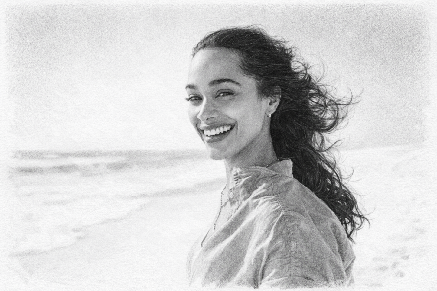 Digital - 100% OFF : Pencil Sketch Portrait from Photo, Family, Kids, Couple, Him, Her, Group