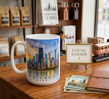 Wholesale A Chicago Skyline Porcelian Mug – 15 oz