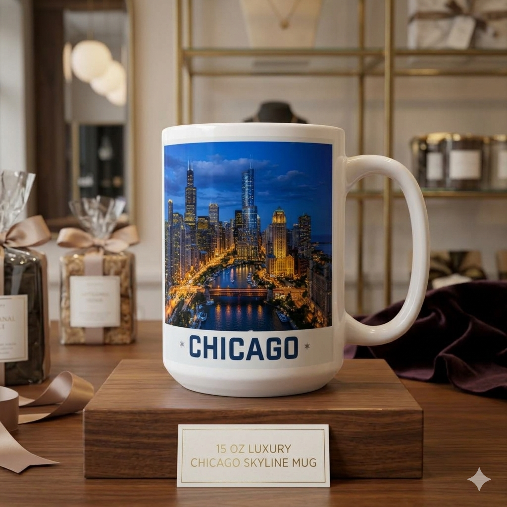 Wholesale Chicago Skyline  Mug – 15 oz Premium Souvenir Mug for Gift Shops & Retail Stores