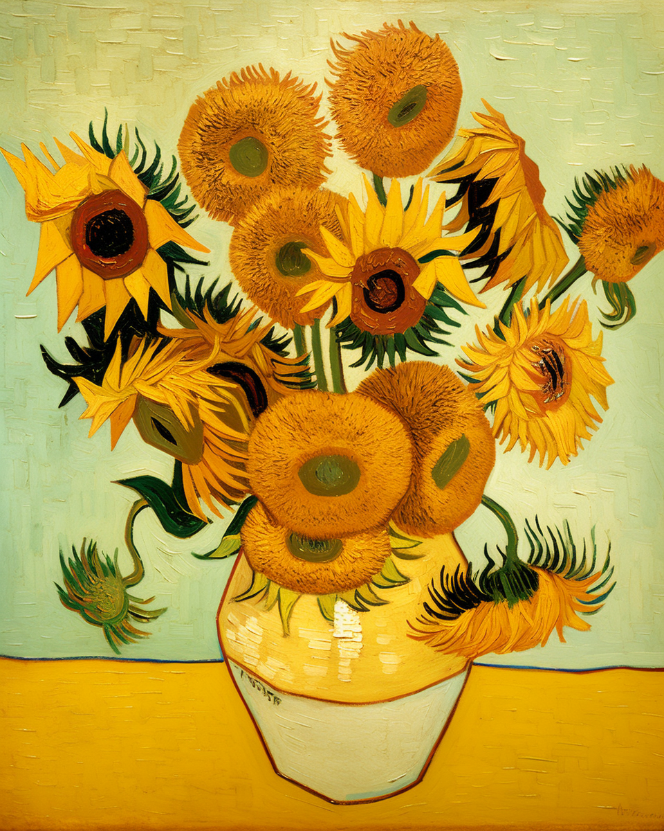 Vase with sunflowers by Maya Ronick