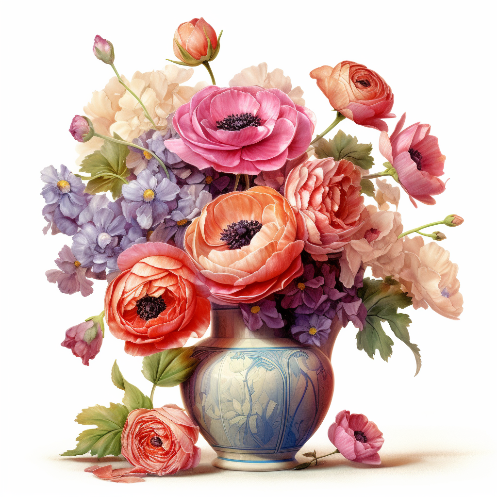 Botanical Print Set in Blue No 14