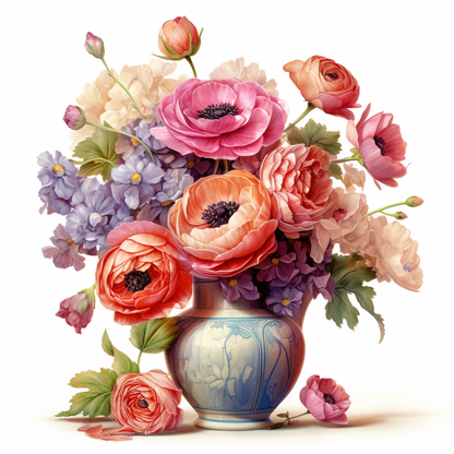 Botanical Print Set in Blue No 14
