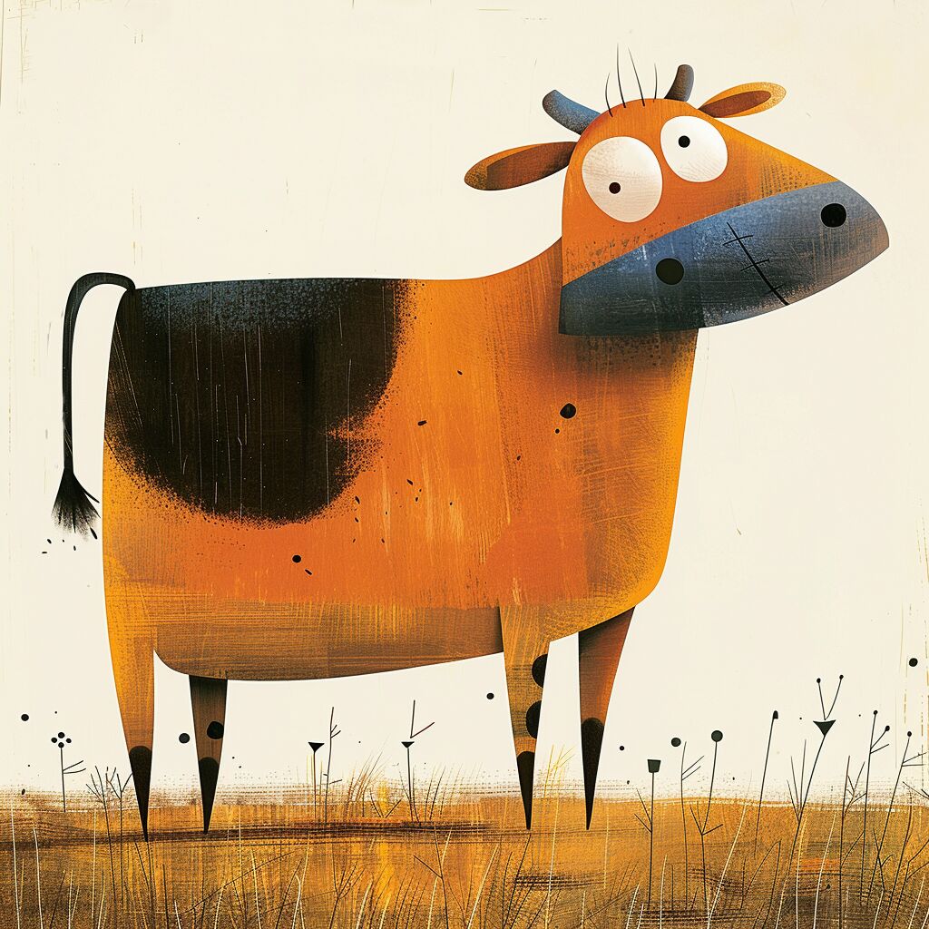 "Orange Cow"GICLEE ART PRINT