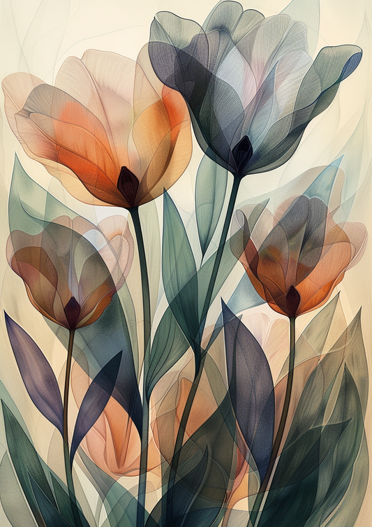 Flowers Wall Art Print Style NO 174