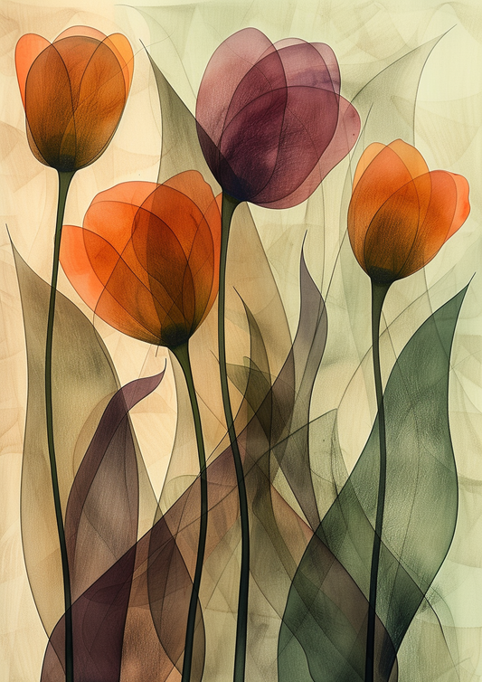 Flowers Wall Art Print Style NO 175