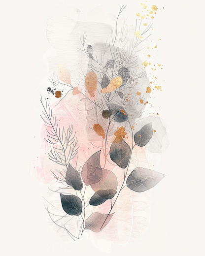 Abstract  flower Print set No 21
