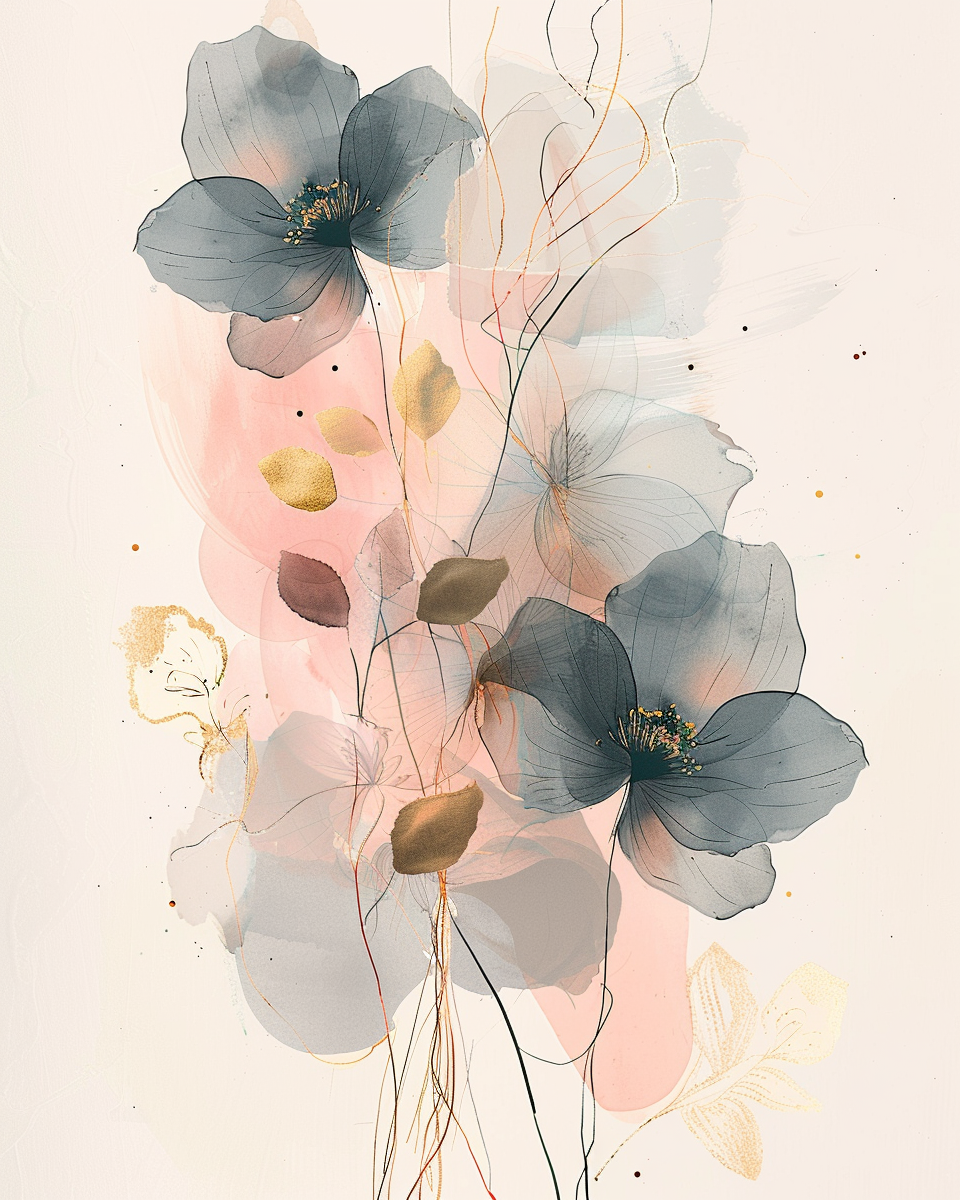Abstract  flower Print set No 21