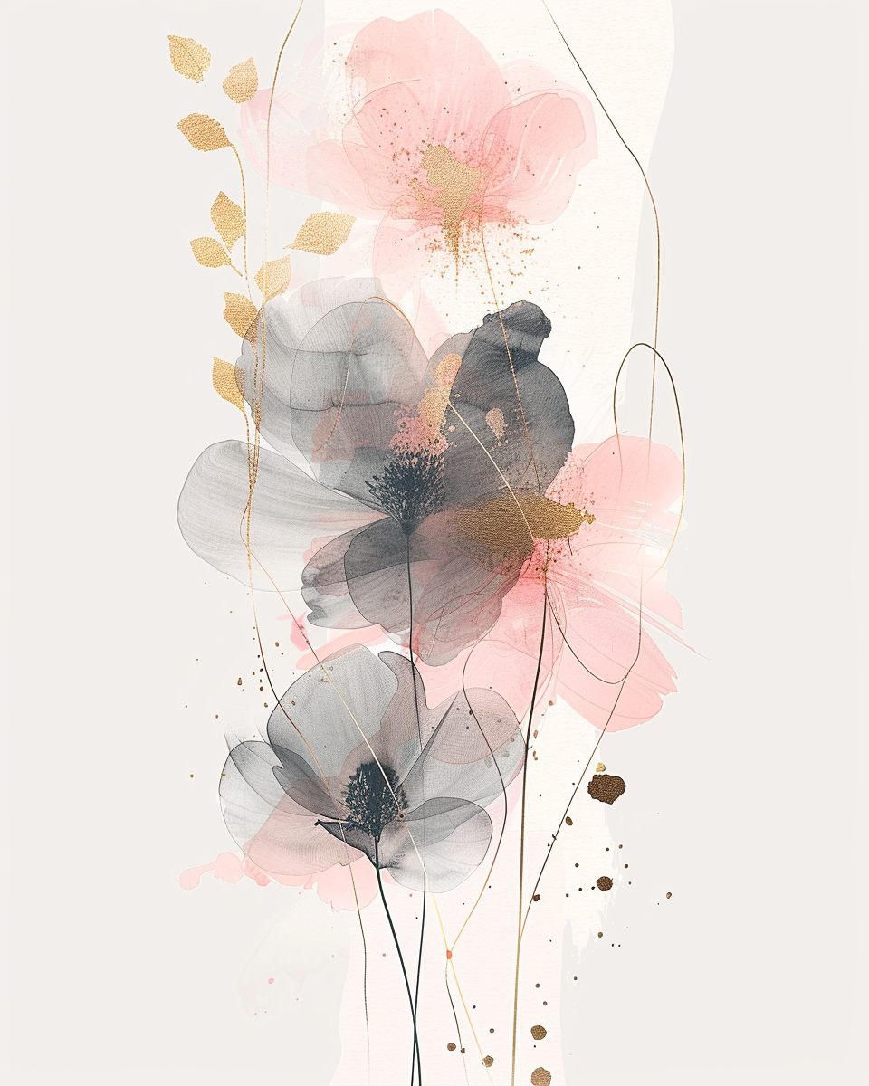 Abstract  flower Print set No 21
