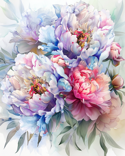 BOTANICAL PRINT SETS IN BLUE NO 3