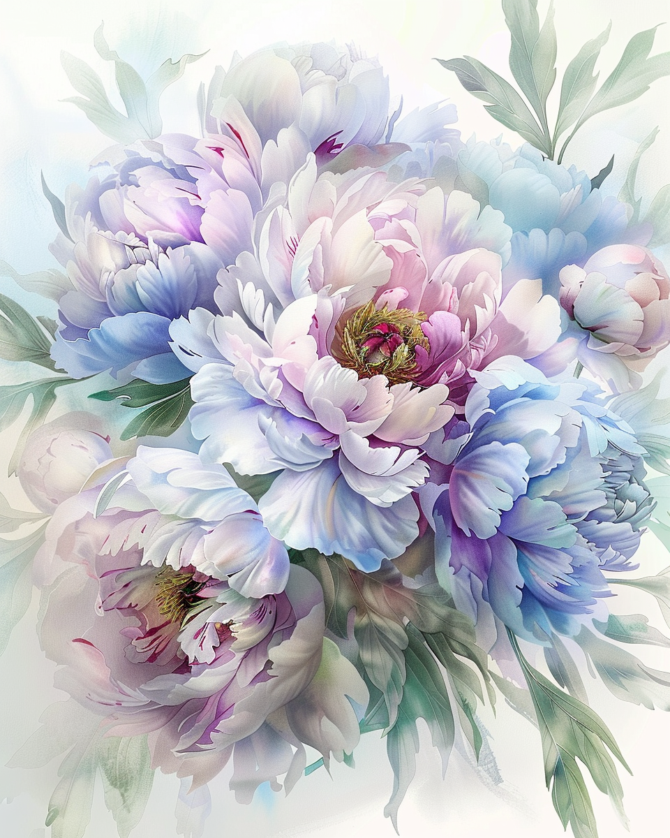 BOTANICAL PRINT SETS IN BLUE NO 3