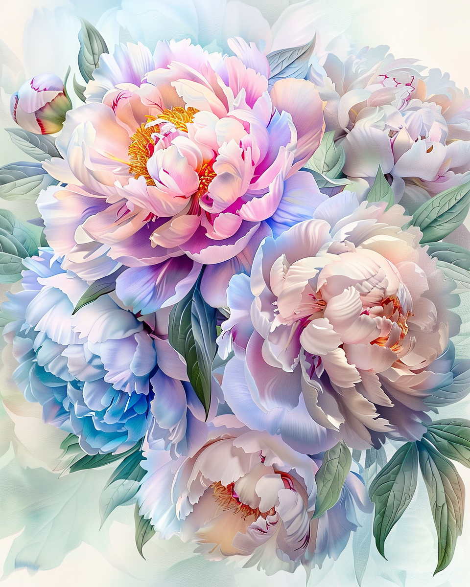BOTANICAL PRINT SETS IN BLUE NO 3