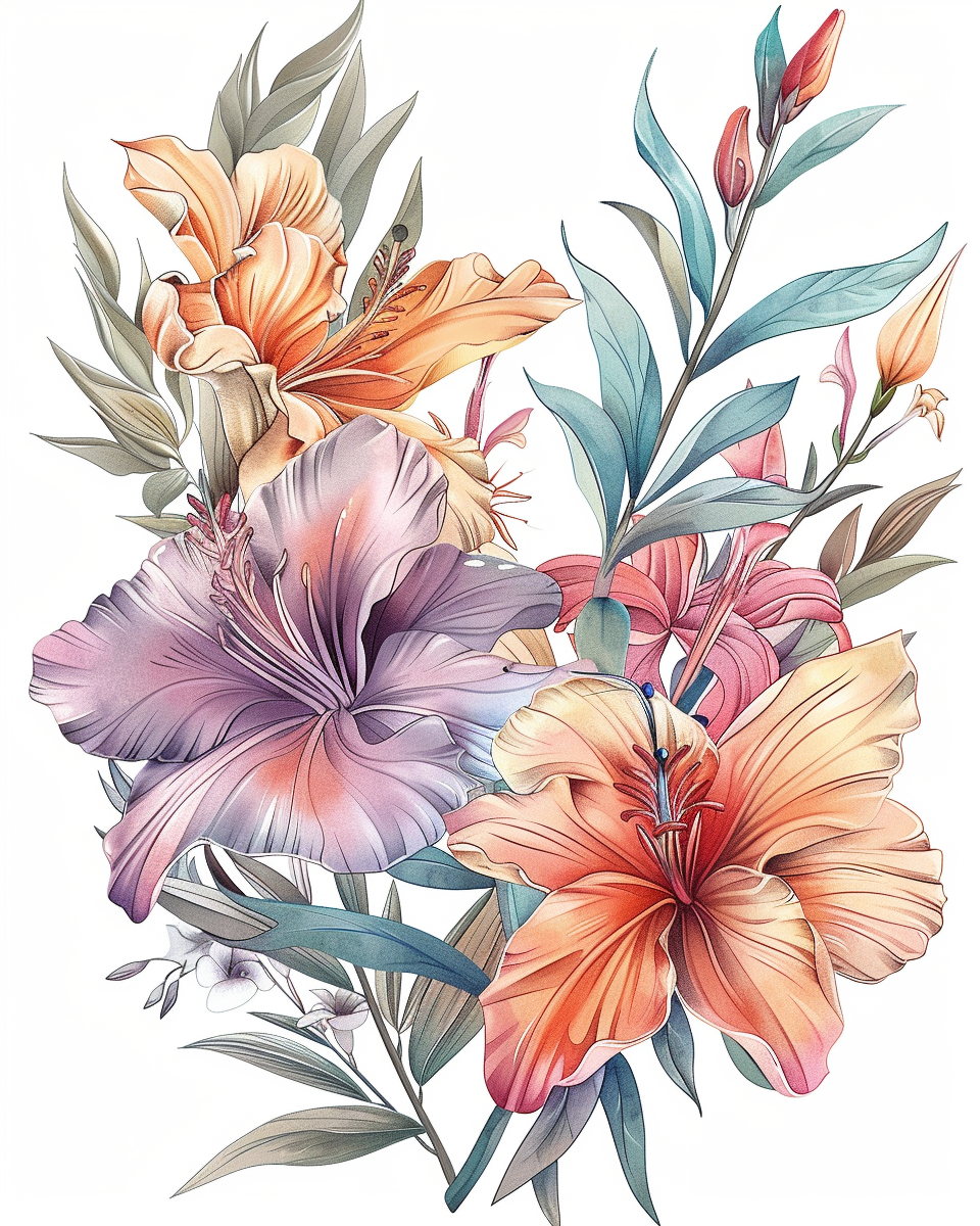 Flowers Wall Art Print Style NO 89