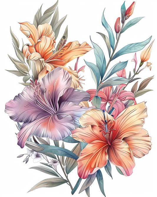 Flowers Wall Art Print Style NO 89