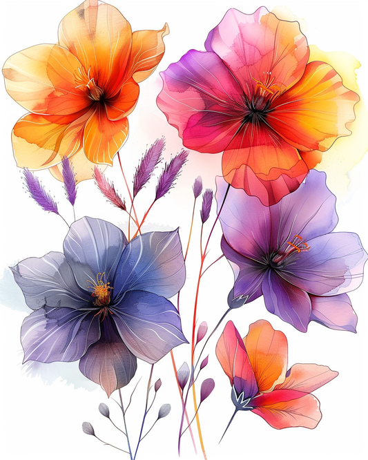 Flowers Wall Art Print Style NO 92
