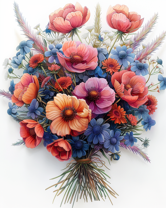 Flowers Wall Art Print Style NO 100