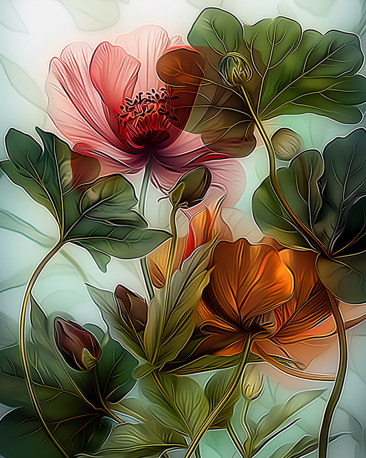 Flowers Wall Art Print Style NO 102