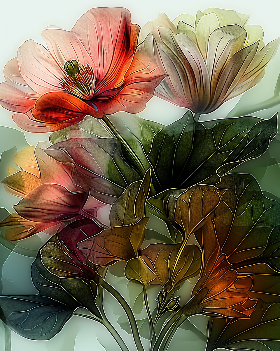 Flowers Wall Art Print Style NO 103