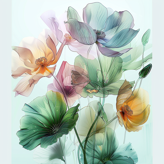Flowers Wall Art Print Style NO 275
