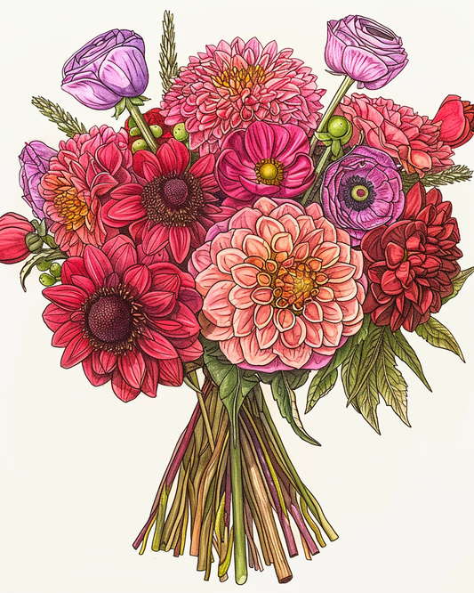 Flowers Wall Art Print Style NO 139