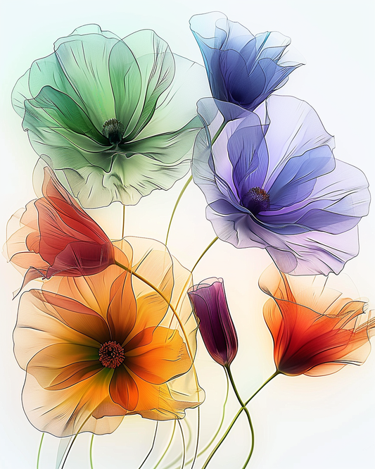 Flowers Wall Art Print Style NO 154