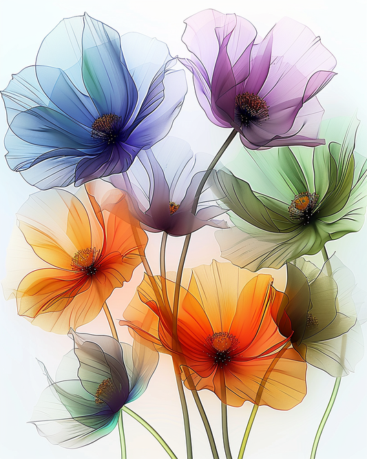 Flowers Wall Art Print Style NO 155