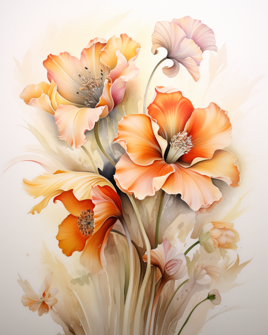 Flowers Wall Art Print Style NO 157