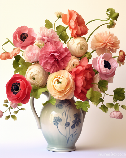 Flowers Wall Art Print Style NO 163