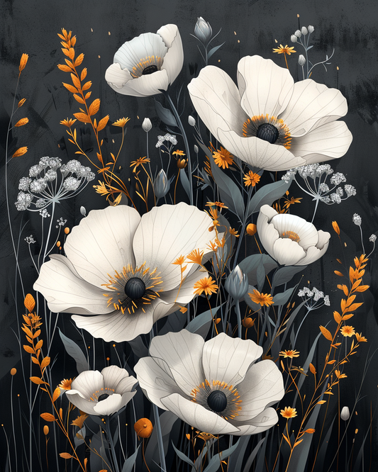 Flowers Wall Art Print Style NO 166